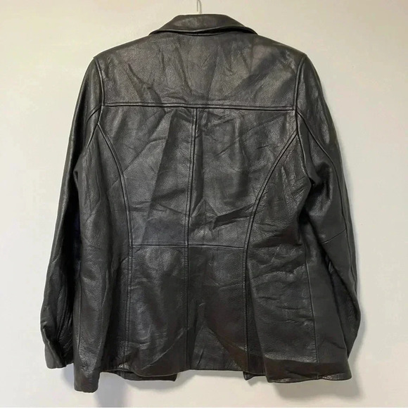 Wilsons Leather black leather  blazer jacket - Picture 4 of 4